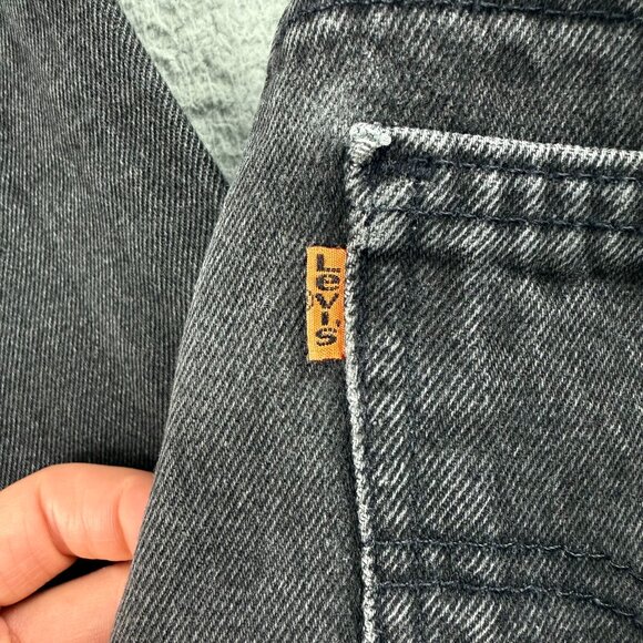 Vintage Levis 921 Jeans Womens 10 Black Grey Orange Tab Raw Hem Denim USA Made - Picture 6 of 11